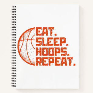 Eat Sleep Hoops Repeat Basketball Funny Quotes Notebook