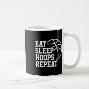 Eat Sleep Hoops Repeat Funny Saying Quote Sketll  Coffee Mug