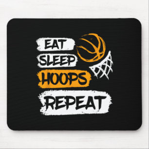 Eat Sleep Hoops Repeat Vintage Basketball Saying a Mouse Mat