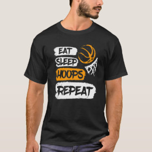 Eat Sleep Hoops Repeat Vintage Basketball Saying & T-Shirt