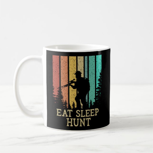 Eat Sleep Hunt Animal Stalking Lifestyle Grunter H Coffee Mug (Left)