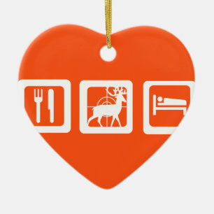 Eat Sleep Hunt Ceramic Tree Decoration