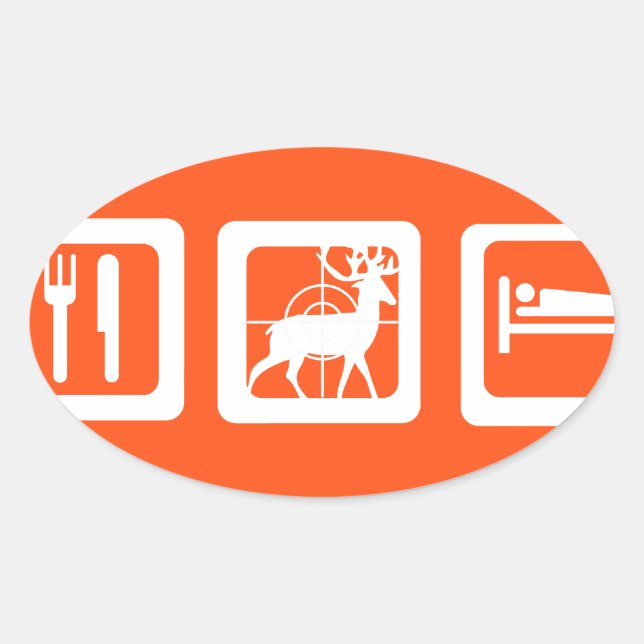 Eat Sleep Hunt Oval Sticker (Front)
