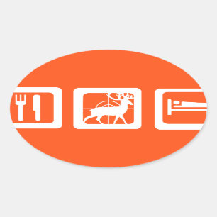 Eat Sleep Hunt Oval Sticker