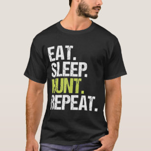 Eat Sleep Hunt Repea Hunter Hunting Christmas T-Shirt