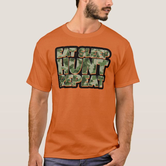 Eat Sleep Hunt Repeat Men's Funny Tshirt (Front)