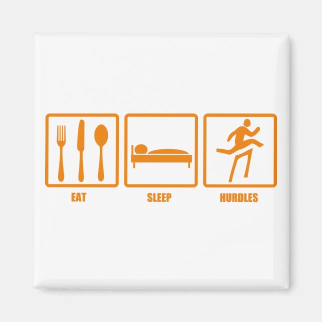 Eat Sleep Hurdles Magnet (Front)