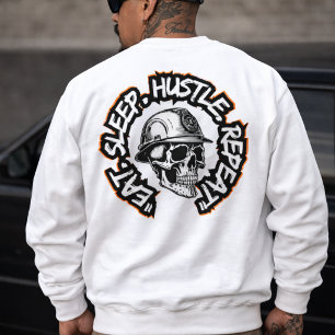 Eat Sleep Hustle Repeat back-hit Sweatshirt