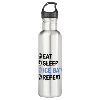 Eat Sleep Ice Bath Wim Hof Cold Shower Iceman 710 Ml Water Bottle