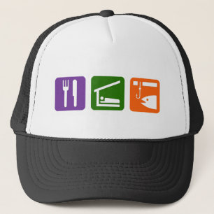 Eat Sleep Ice Fishing Trucker Hat