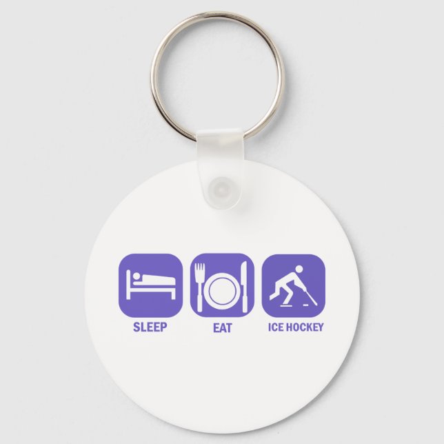 eat sleep ice hockey key ring (Front)