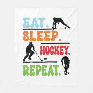 Eat Sleep Ice Hockey Repeat  Fleece Blanket