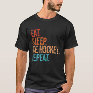 Eat Sleep Ice Hockey Repeat Funny Vintage Ice Hock T-Shirt