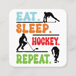Eat Sleep Ice Hockey Repeat  Square Business Card