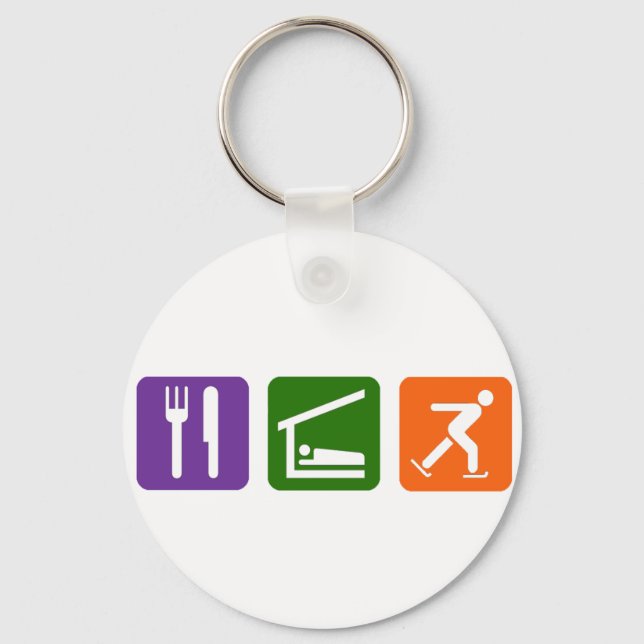 Eat Sleep Ice Skating Key Ring (Front)
