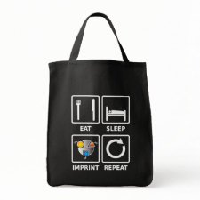 Eat, sleep, imprint, tote bag