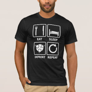 Eat, sleep, imprint, repeat mono white t-shirt M