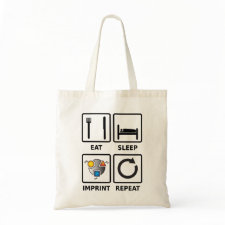 Eat, sleep, imprint, tote bag