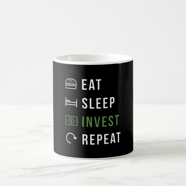 Eat sleep invest coffee mug (Center)