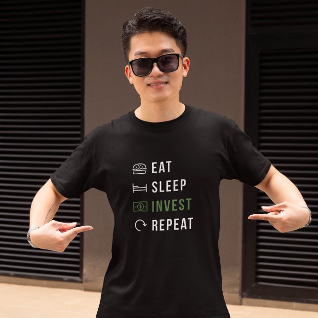 Eat Sleep Invest Repeat Capital Investor  T-Shirt (funny crypto millionaire in the making bitcoin t shirt)