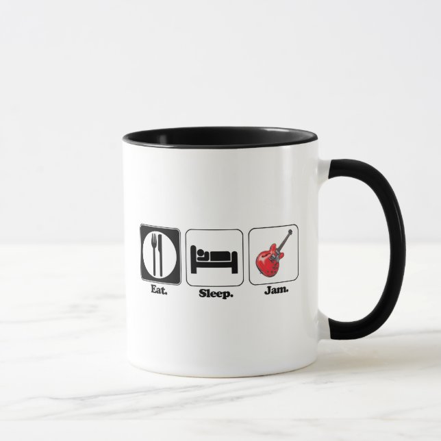 eat sleep jam guitar mug (Right)
