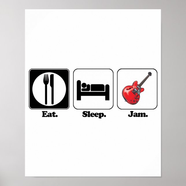 eat sleep jam guitar poster (Front)