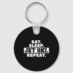Eat Sleep Jet Ski Repeat Skiing Skier Key Ring