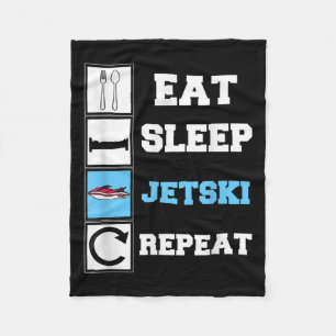 Eat Sleep Jetski Repeat Funny Jet Ski Fleece Blanket