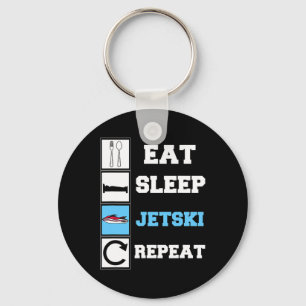 Eat Sleep Jetski Repeat Funny Jet Ski Key Ring