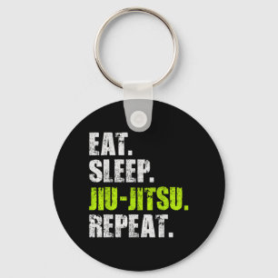 Eat Sleep Jiu Jitsu Repeat Brazilian BJJ MMA Funny Key Ring