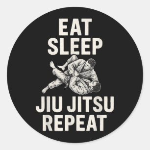 Eat Sleep Jiu Jitsu Repeat Classic Round Sticker