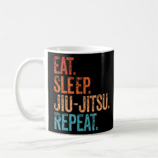 Eat Sleep Jiu Jitsu Repeat Funny Vintage Martial A Coffee Mug
