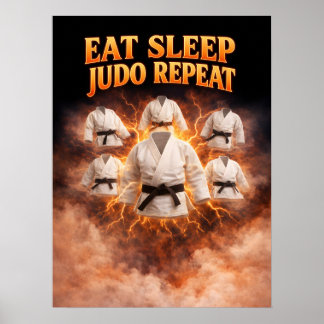 Eat Sleep Judo Repeat Art Poster