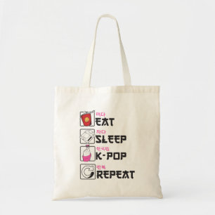 Eat Sleep K POP Repeat Korean Pop  Tote Bag