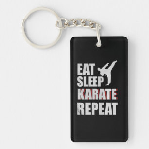 Eat Sleep Karate Repeat Custom Gift Key Ring