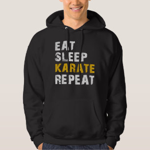 eat sleep karate repeat hoodie