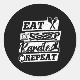 Eat Sleep Karate Repeat - Karate Martial Arts Classic Round Sticker