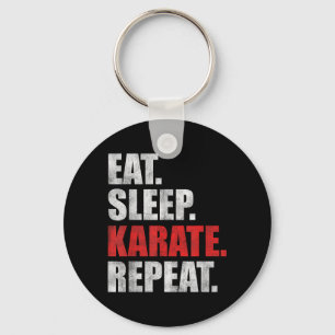 Eat Sleep Karate Repeat Key Ring