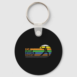 Eat Sleep Karate Repeat Men Women Boys Girls Kids Key Ring