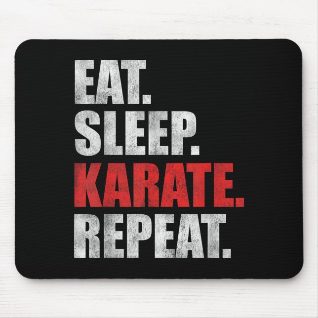 Eat Sleep Karate Repeat Mouse Mat (Front)