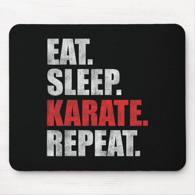 Eat Sleep Karate Repeat  Mouse Mat (Front)