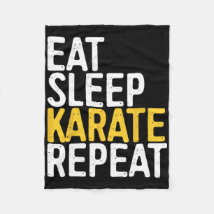 Eat Sleep Karate Repeat Shirt Men Women Kids Karat Fleece Blanket