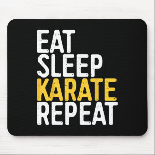 Eat Sleep Karate Repeat Shirt Men Women Kids Karat Mouse Mat