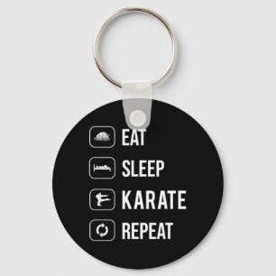 Eat Sleep Karate Repeat - sport - ninja - cool Key Ring