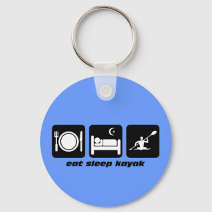 eat sleep kayak key ring