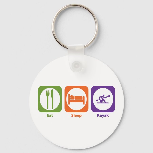 Eat Sleep Kayak Key Ring (Front)