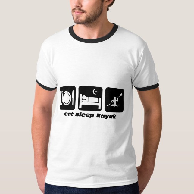 eat sleep kayak T-Shirt (Front)