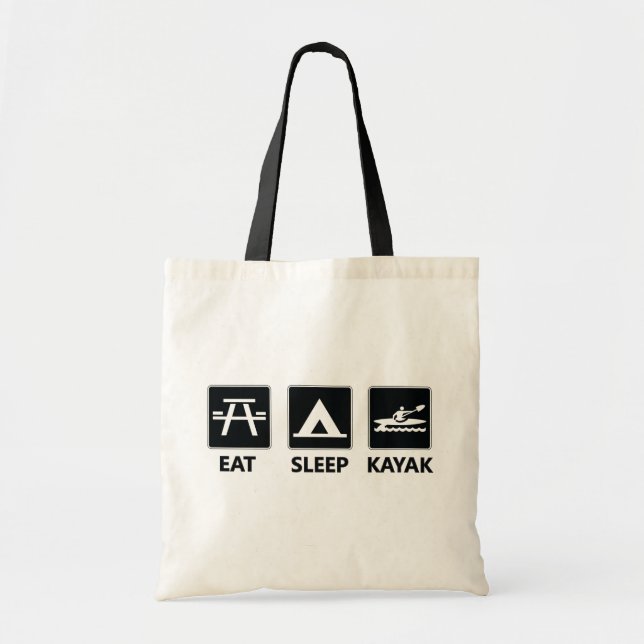 Eat Sleep Kayak Tote Bag (Front)
