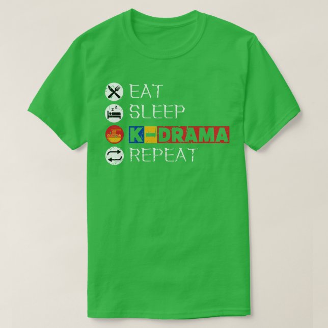 Eat Sleep KDrama Repeat 9 T-Shirt (Design Front)