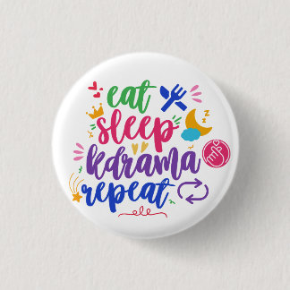 Eat Sleep Kdrama Repeat - Funny Kdrama 3 Cm Round Badge